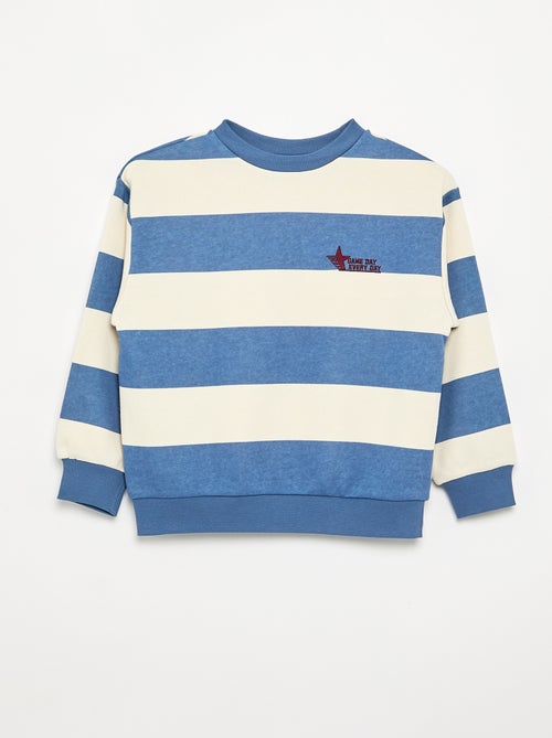 Gestreept sweatshirt van ongeruwde molton - Kiabi Gestreept sweatshirt van ongeruwde molton - Kiabi
