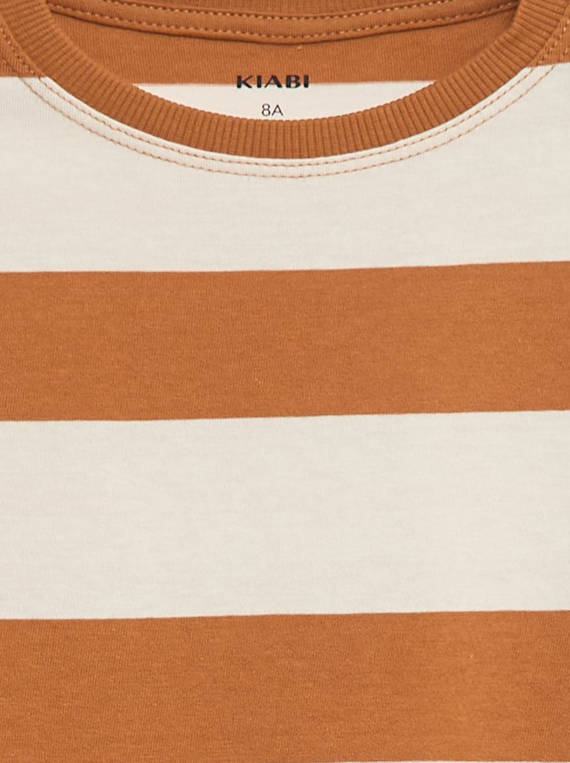 Gestreept T-shirt Biege - Kiabi