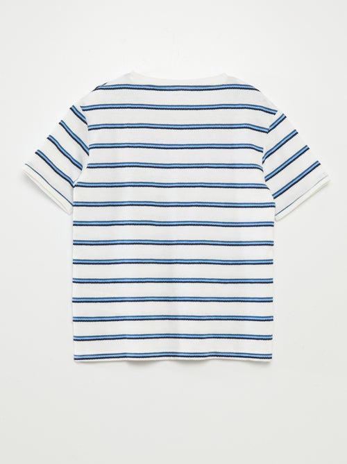 Gestreept T-shirt met henleykraag - Kiabi