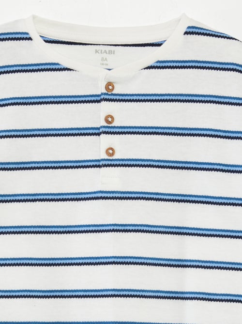 Gestreept T-shirt met henleykraag - Kiabi
