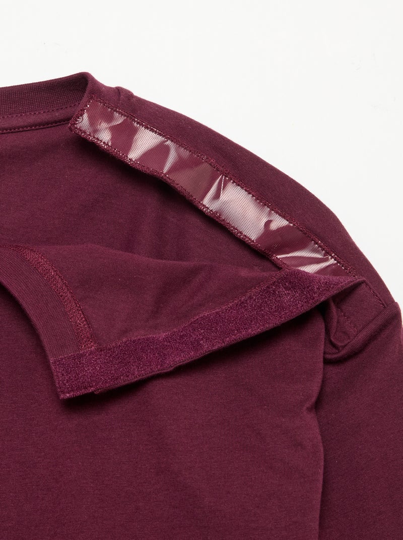 Gestreept T-shirt met klittenbandsluiting op de schouder - makkelijk aan te trekken collectie Rose - Kiabi