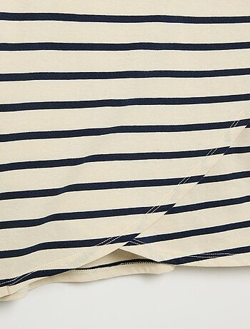 Gestreept T-shirt met klittenbandsluiting op de schouder - makkelijk aan te trekken collectie