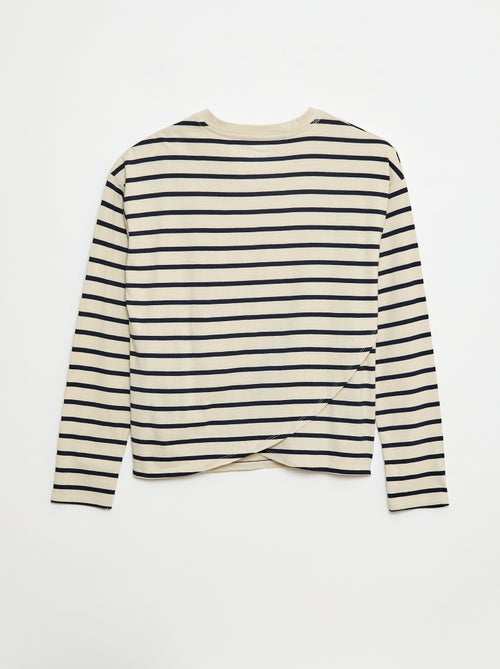 Gestreept T-shirt met klittenbandsluiting op de schouder - makkelijk aan te trekken collectie - Kiabi