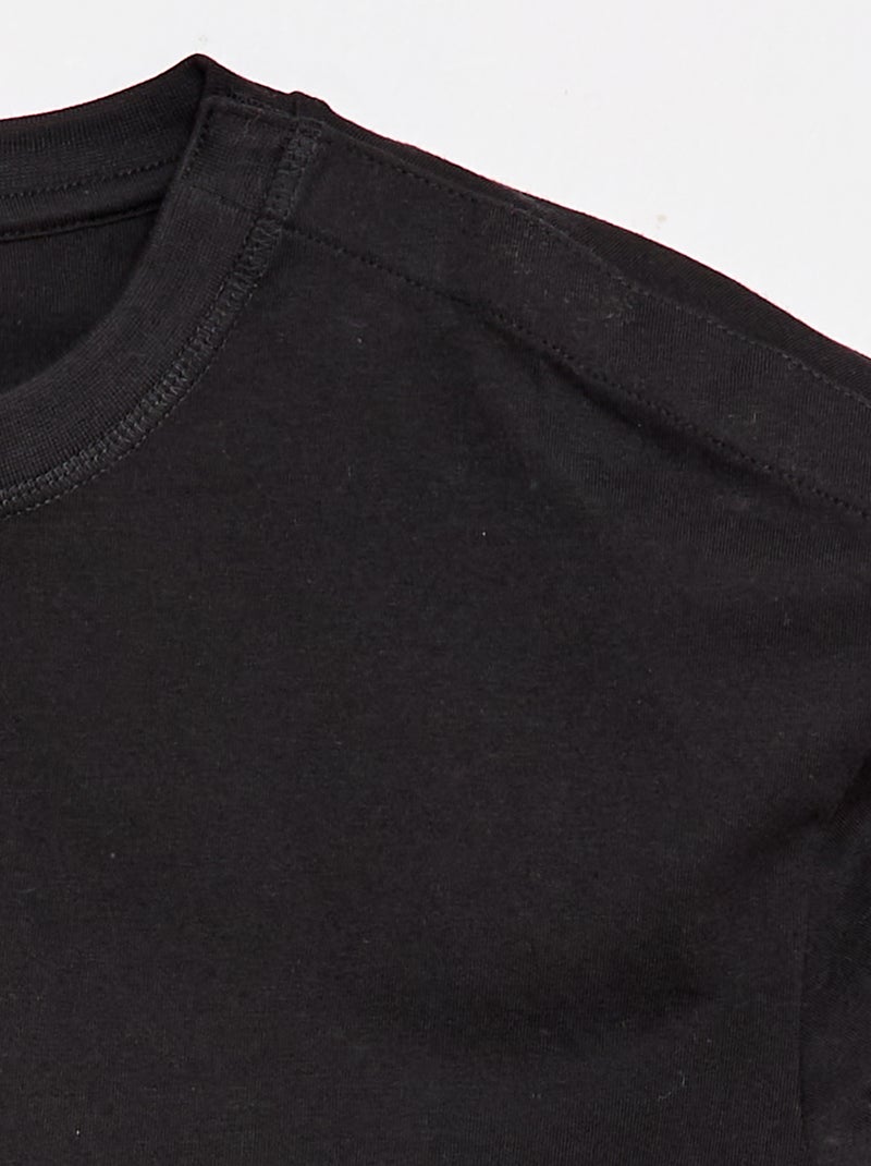 Gestreept T-shirt met klittenbandsluiting op de schouder - makkelijk aan te trekken collectie Zwart - Kiabi