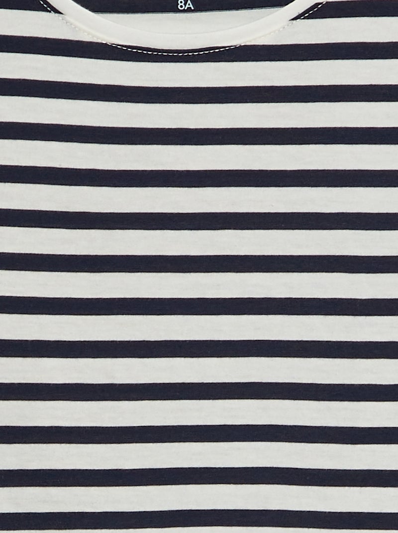 Gestreept T-shirt met korte mouwen BLAUW - Kiabi