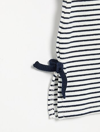 Gestreept T-shirt met korte mouwen en strikjes