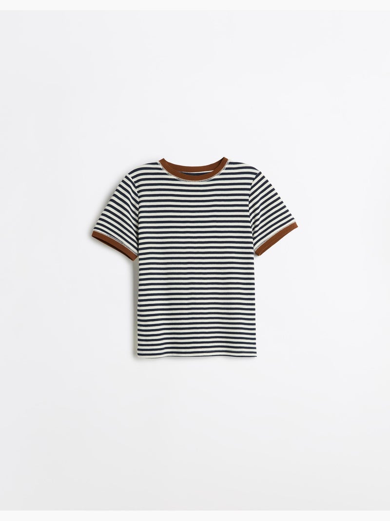Gestreept t-shirt met korte mouwen, mo fashion Blauw - Kiabi