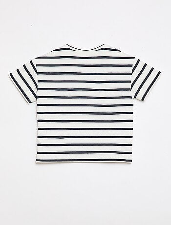 Gestreept T-shirt met korte mouwen van katoen