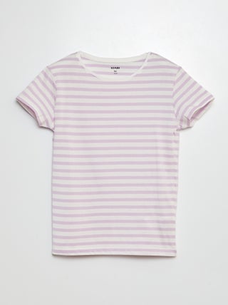 Gestreept T-shirt met korte mouwen