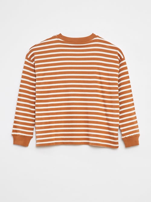 Gestreept T-shirt met lange mouw - Kiabi