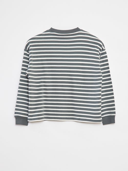 Gestreept T-shirt met lange mouw - Kiabi