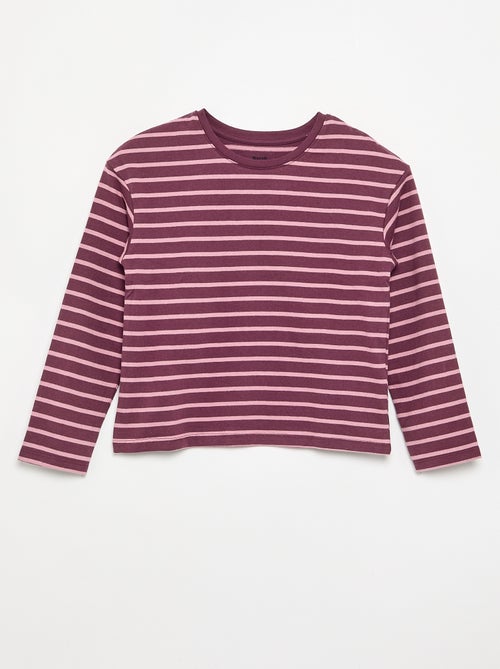 Gestreept T-shirt met lange mouwen - Kiabi