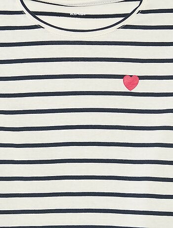 Gestreept T-shirt met lange mouwen en ronde hals