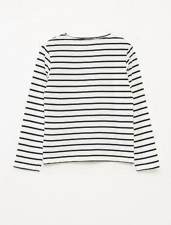 Gestreept T-shirt met lange mouwen en ronde hals