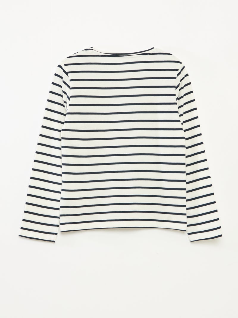 Gestreept T-shirt met lange mouwen en ronde hals Blauw - Kiabi