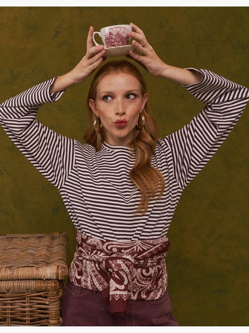 Gestreept t-shirt met lange mouwen, mo fashion - Kiabi Gestreept t-shirt met lange mouwen, mo fashion - Kiabi