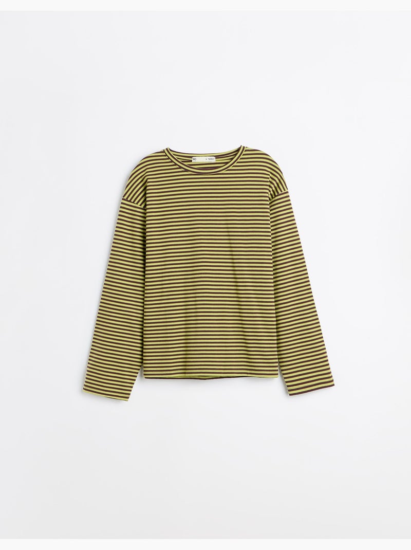 Gestreept t-shirt met lange mouwen, mo fashion Groen - Kiabi
