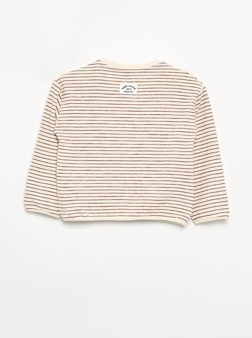 Gestreept T-shirt met lange mouwen - Kiabi Gestreept T-shirt met lange mouwen - Kiabi