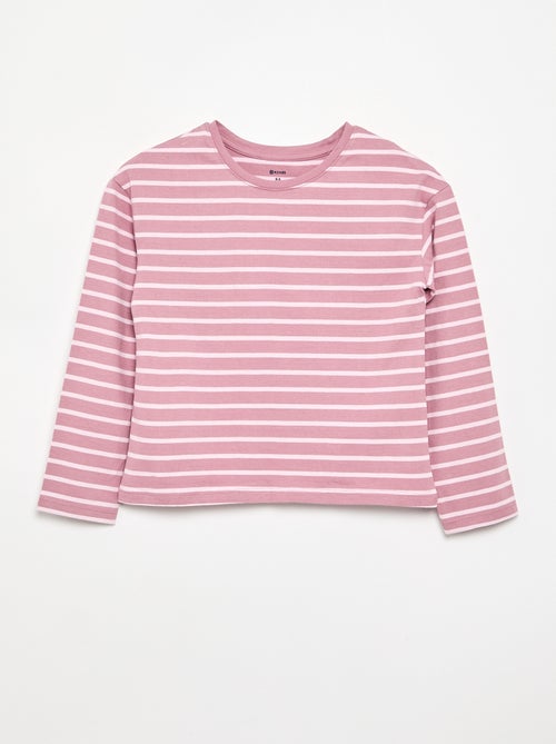 Gestreept T-shirt met lange mouwen - Kiabi