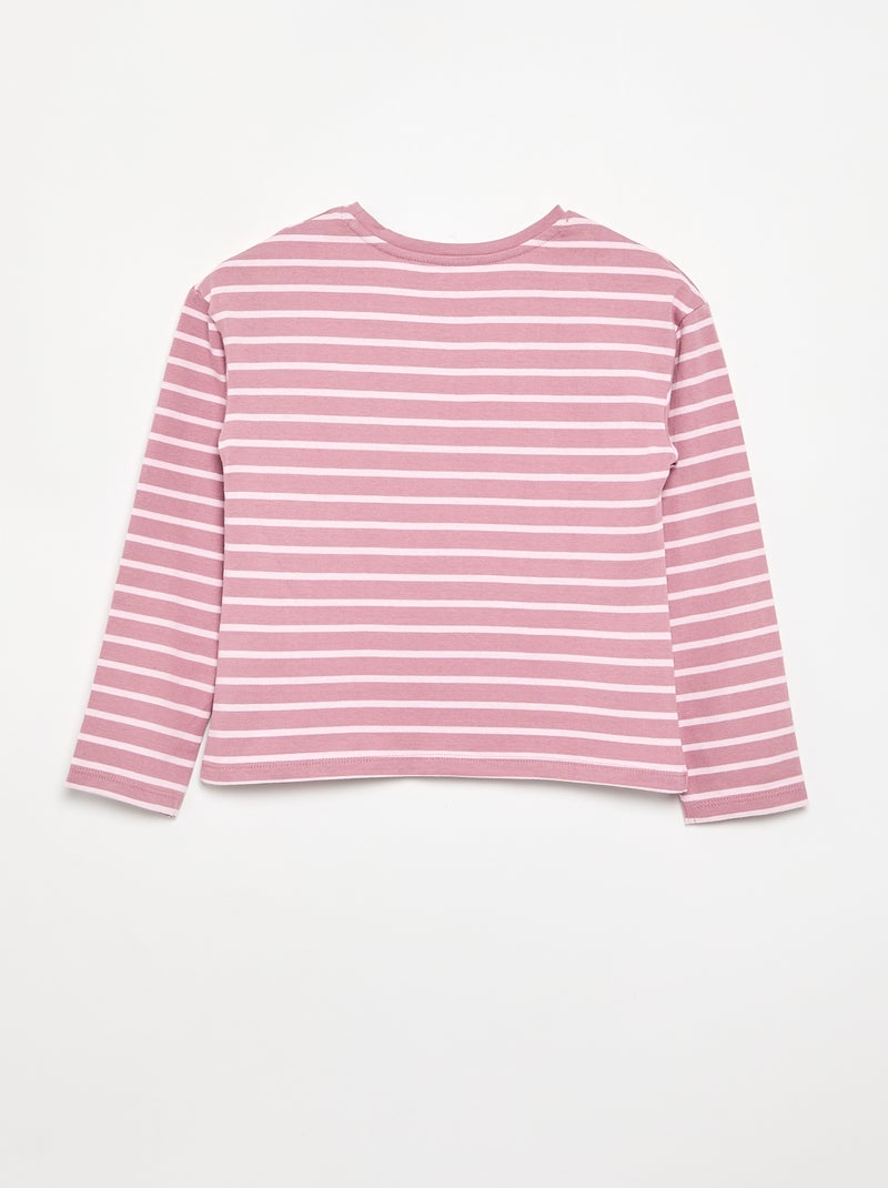 Gestreept T-shirt met lange mouwen Rose - Kiabi