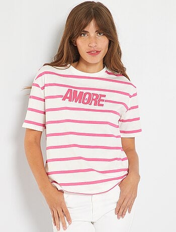 Dames Topjes en T-shirts Dames Kleding Sportkleding Topjes en T-shirts  Kiabi Topjes en T-shirts T-shirt maglietta basic kiabi rosa antico  dance4life.com