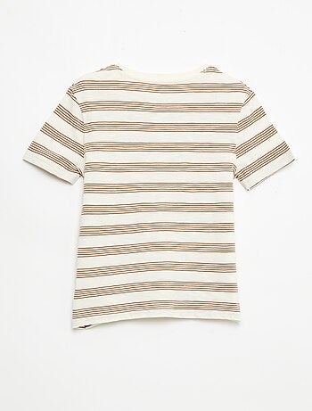 Gestreept T-shirt met tuniekkraag