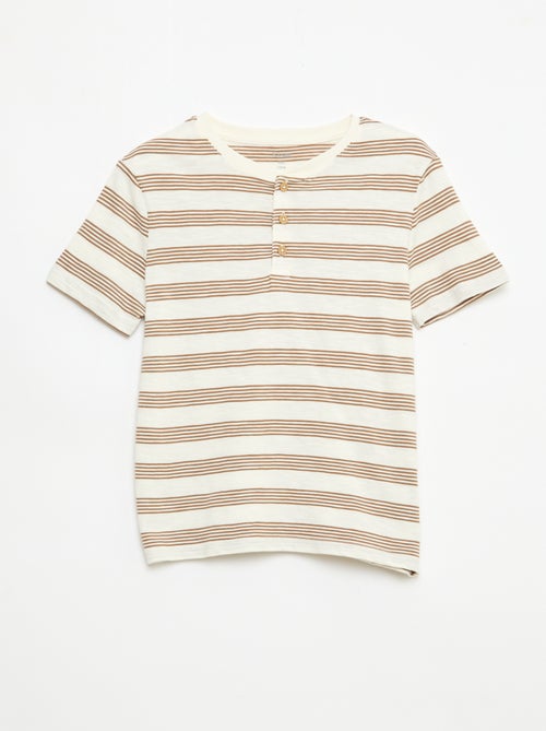 Gestreept T-shirt met tuniekkraag - Kiabi