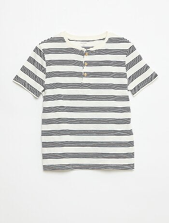 Gestreept T-shirt met tuniekkraag