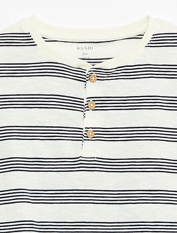 Gestreept T-shirt met tuniekkraag