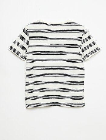 Gestreept T-shirt met tuniekkraag
