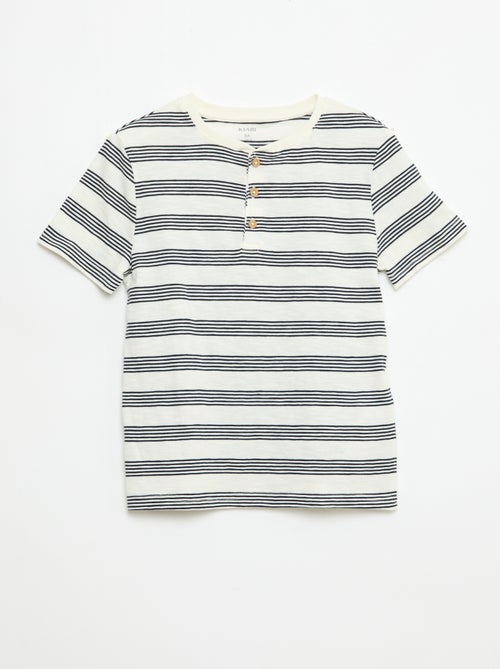 Gestreept T-shirt met tuniekkraag - Kiabi