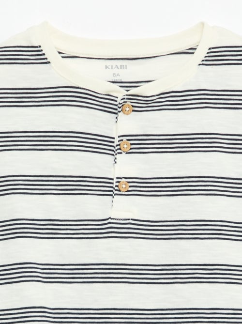 Gestreept T-shirt met tuniekkraag - Kiabi