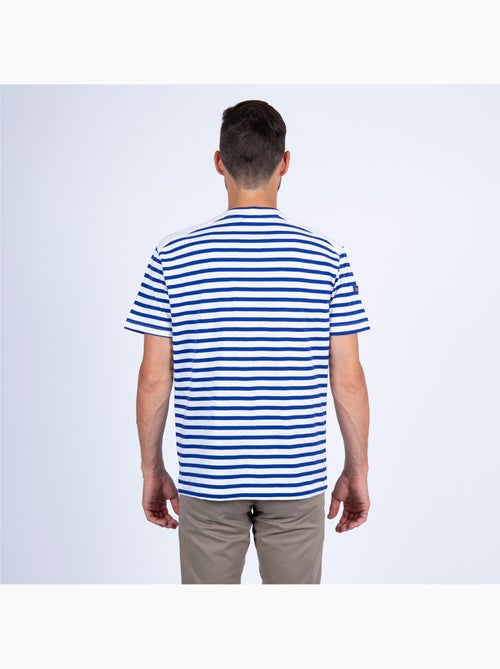 Gestreept T-shirt met V-hals voor heren 'Breizh Océan', lichtgewicht katoenen T-shirt - Kiabi Gestreept T-shirt met V-hals voor heren 'Breizh Océan', lichtgewicht katoenen T-shirt - Kiabi