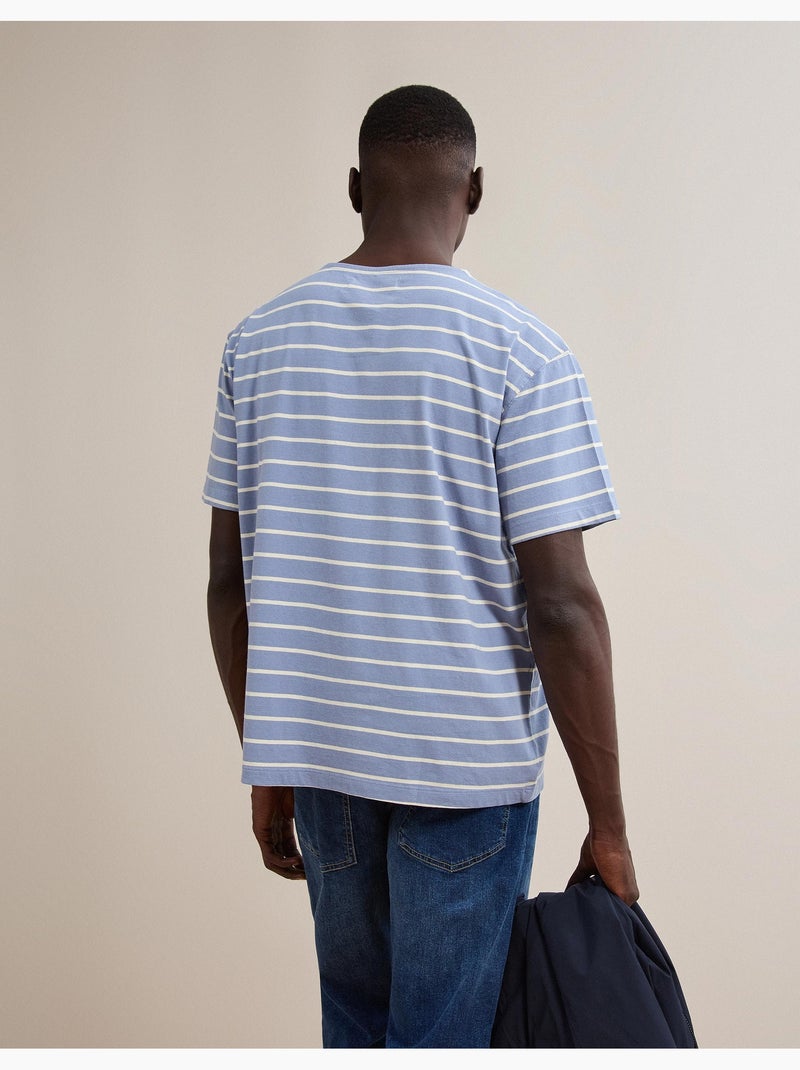 Gestreept t-shirt, mo fashion Blauw - Kiabi