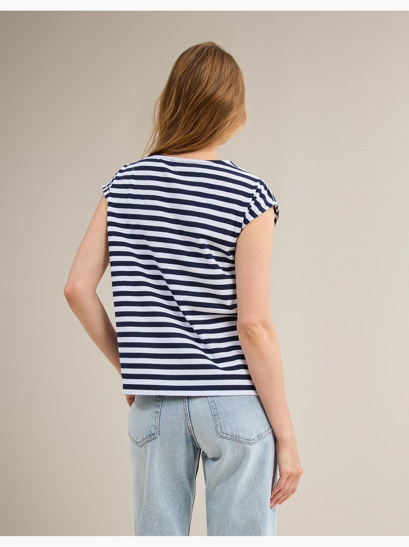 Gestreept T-shirt, MO Fashion Blauw - Kiabi