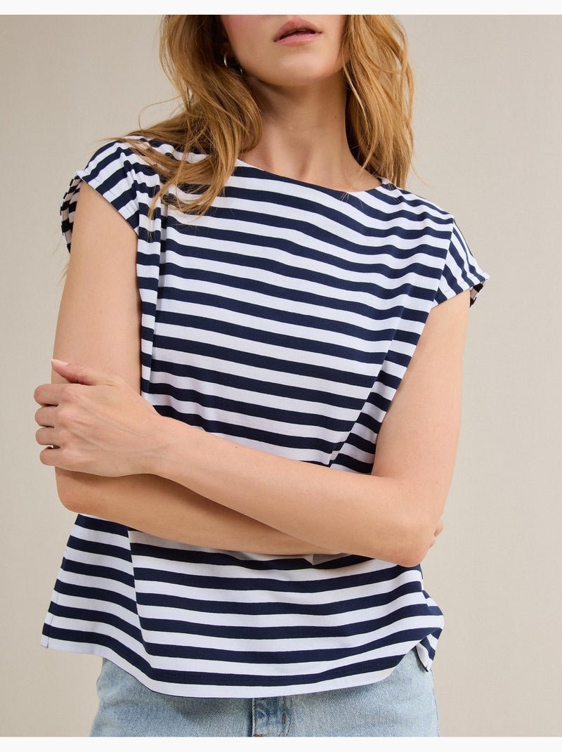 Gestreept T-shirt, MO Fashion Blauw - Kiabi