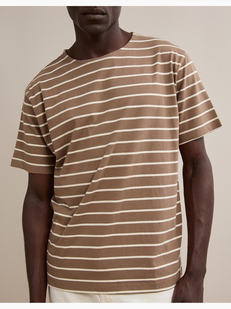 Gestreept t-shirt, mo fashion Bruin - Kiabi