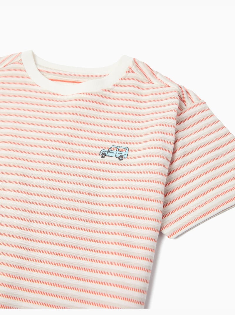 Gestreept t-shirt, mo fashion Oranje - Kiabi