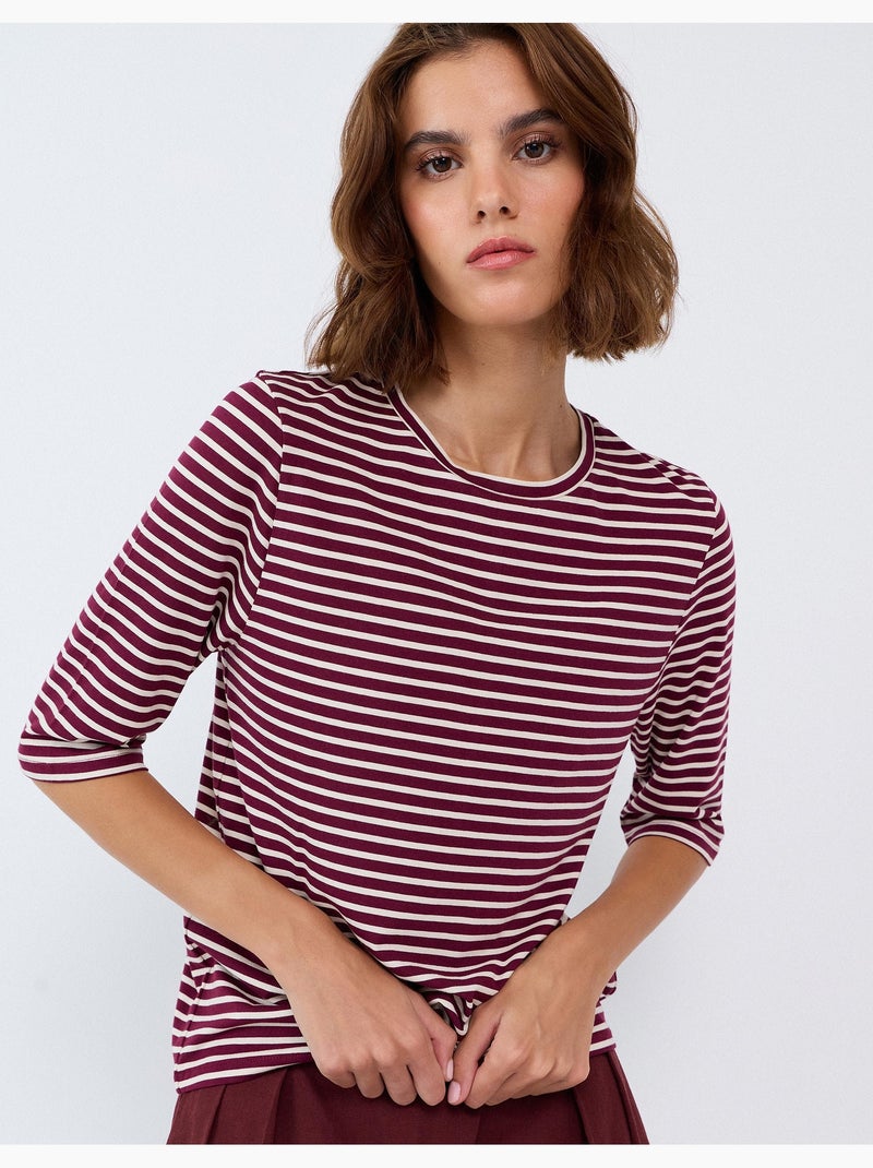 Gestreept t-shirt, mo fashion Rood - Kiabi