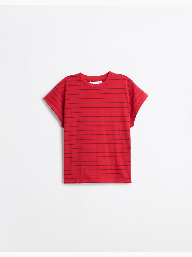 Gestreept T-shirt, MO Fashion Rood - Kiabi