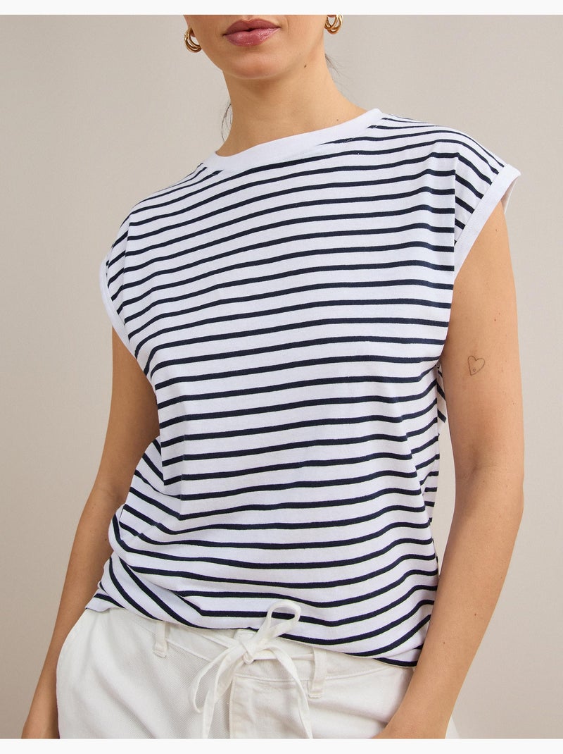 Gestreept T-shirt, MO Fashion Wit - Kiabi