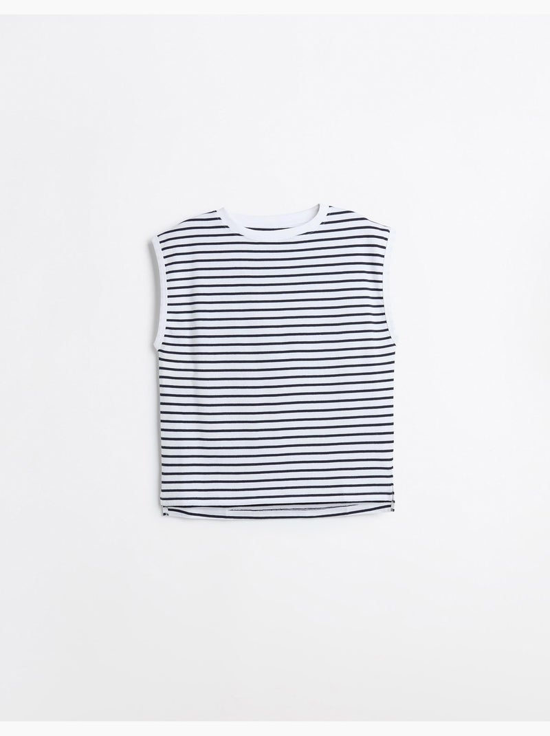 Gestreept T-shirt, MO Fashion Wit - Kiabi