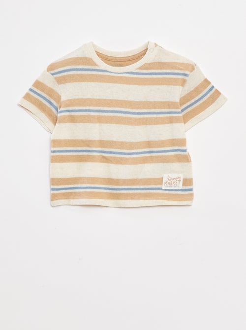 Gestreept T-shirt van gemengd linnen - Kiabi