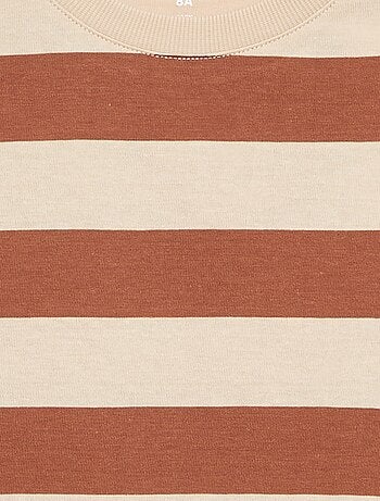 Gestreept T-shirt van jersey met lange mouwen