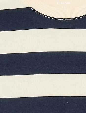 Gestreept T-shirt van jersey met lange mouwen