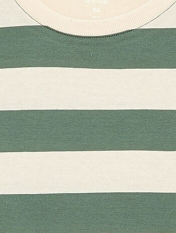 Gestreept T-shirt van jersey met lange mouwen