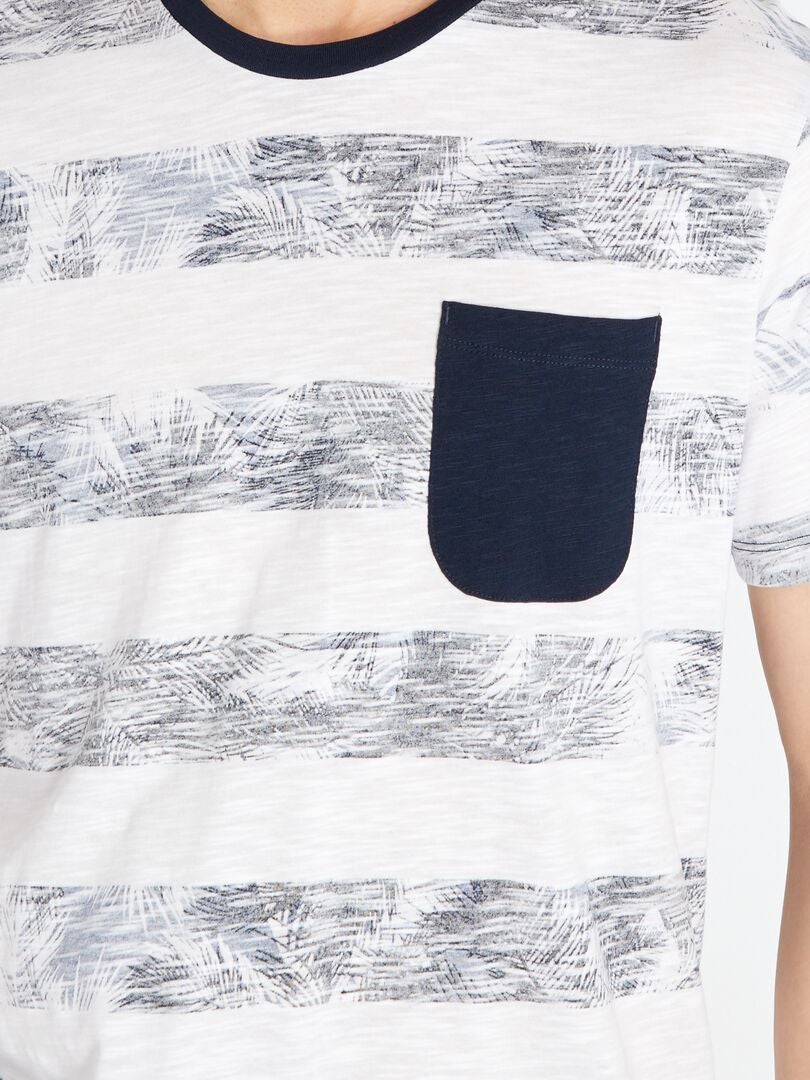 Gestreept T-shirt van jersey 'Produkt' blauw gestreept - Kiabi