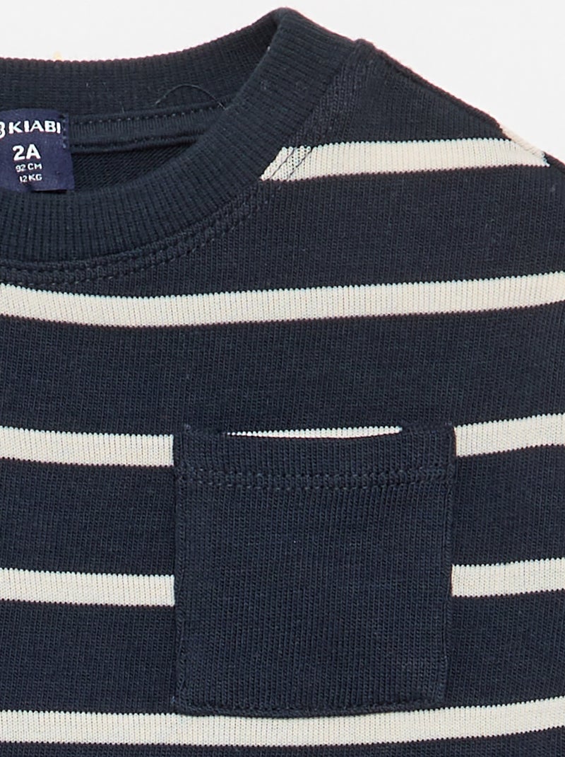 Gestreept T-shirt van jerseytricot Blauw - Kiabi