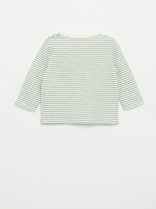 Gestreept T-shirt van jerseytricot met lange mouwen - Kiabi