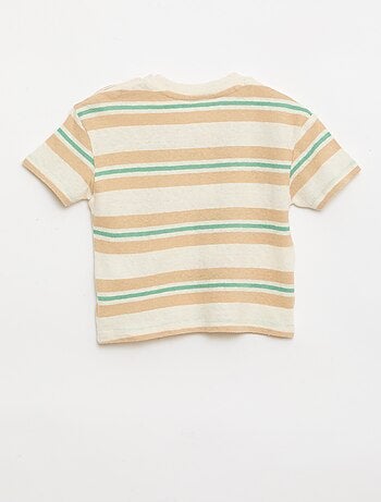 Gestreept T-shirt van katoen en linnen jerseytricot